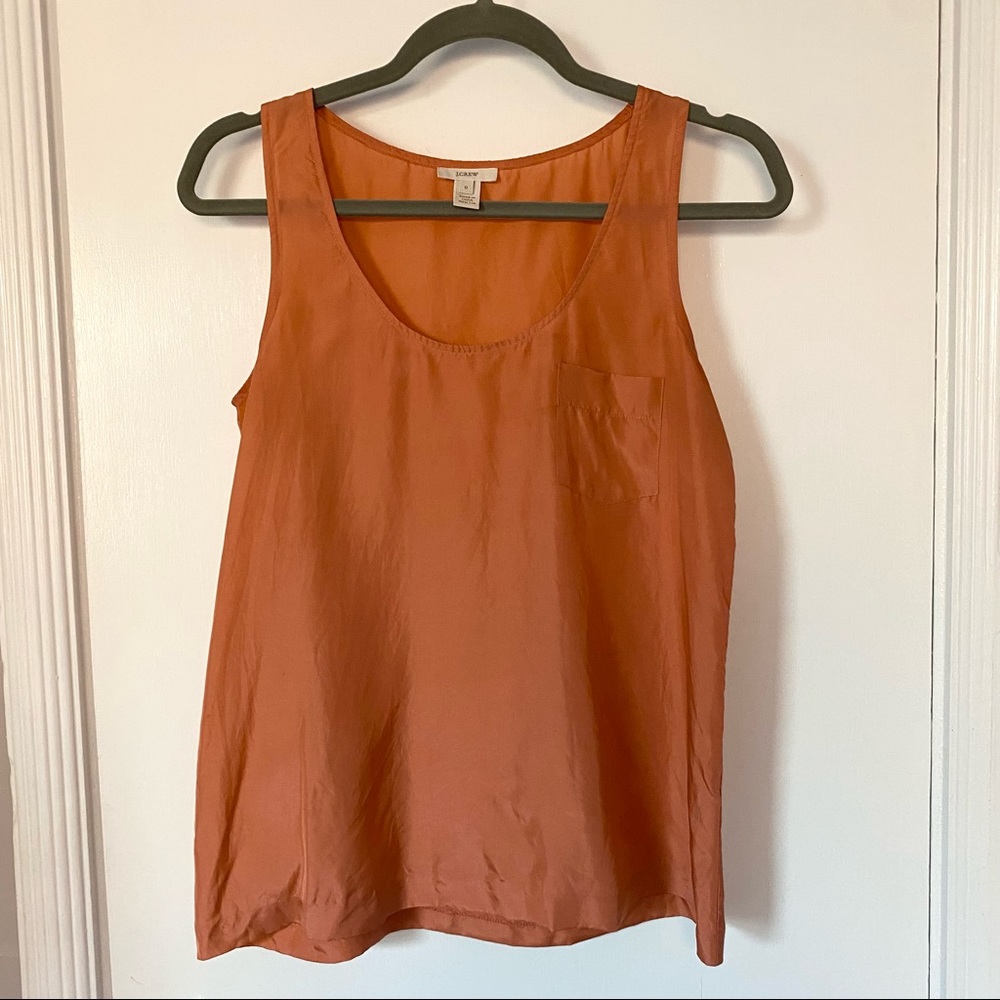 J. Crew coral silk shell blouse camisole